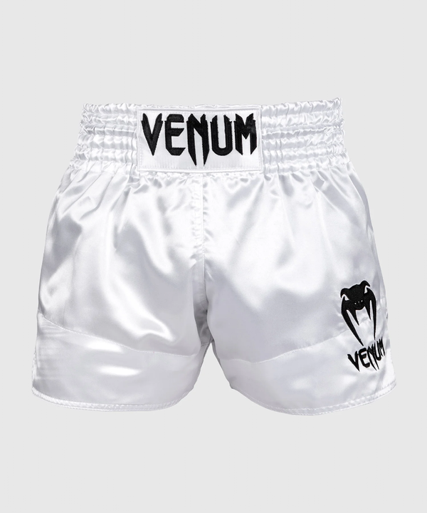 VE-03813-002-M-Venum Classic Muay Thai Shorts - White/Black
