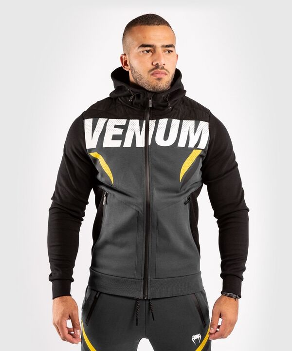 VE-04109-413-XL-Venum ONE FC Impact Hoodie - Grey/Yellow