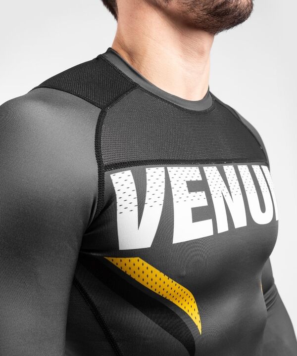 VE-04112-413-S-Venum ONE FC Impact Rashguard ong sleeves - Grey/Yellow