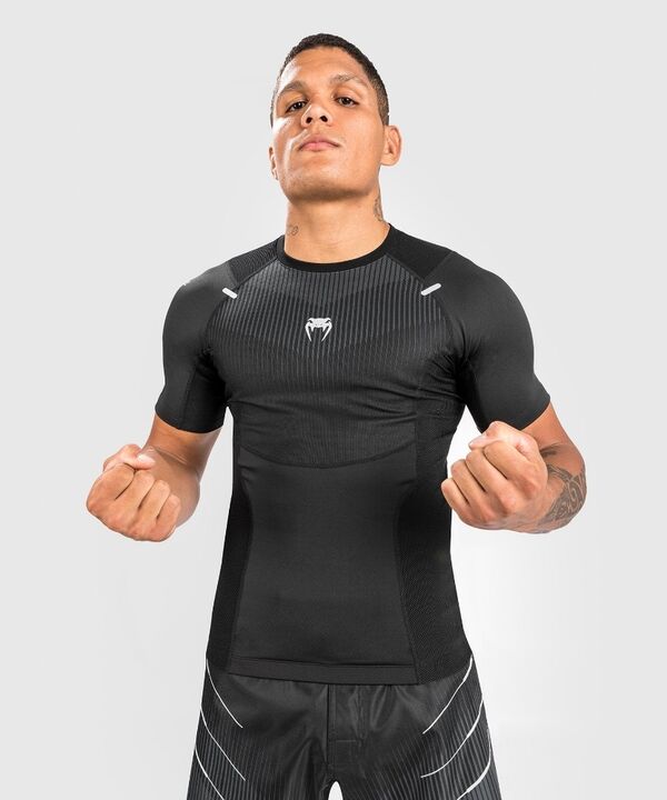 VE-04779-109-S-Venum Biomecha Rashguard Short Sleeves - Black/Grey - S