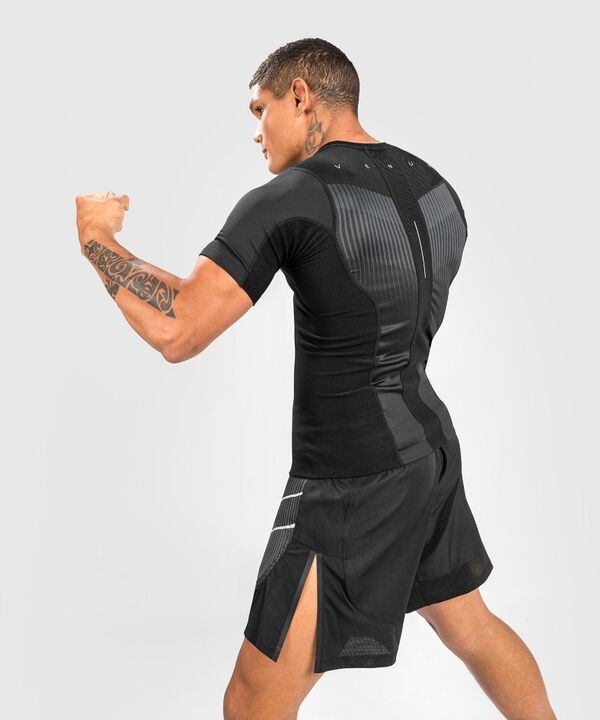 VE-04779-109-S-Venum Biomecha Rashguard Short Sleeves - Black/Grey - S