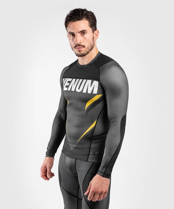 VE-04112-413-S-Venum ONE FC Impact Rashguard ong sleeves - Grey/Yellow