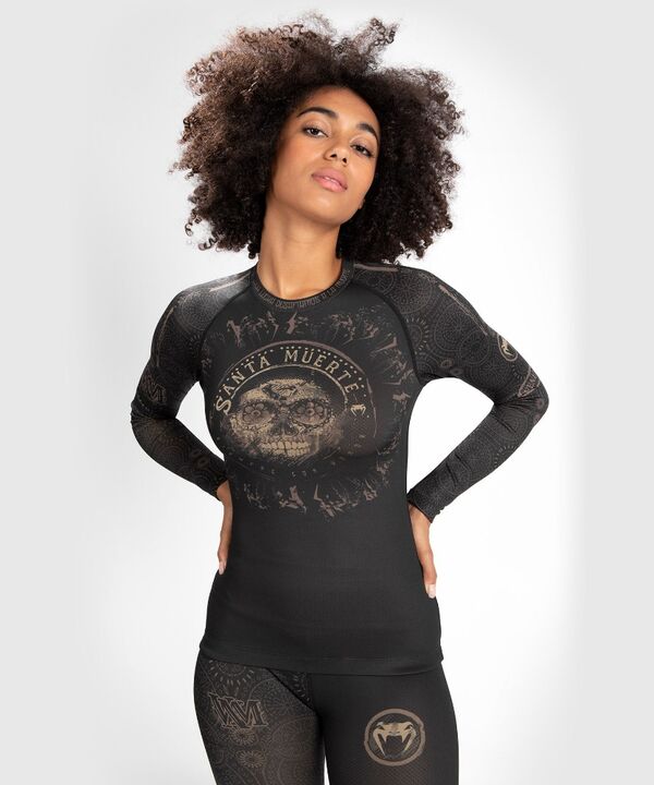 VE-04808-124-L-Venum Women Santa Muerte Dark Side - Rashguard Long Sleeves - Black/Brown - L