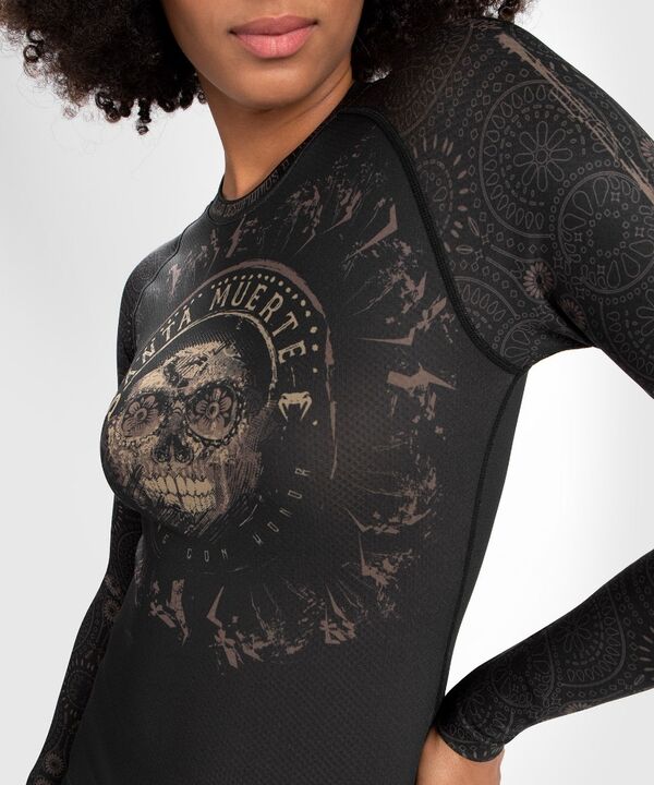 VE-04808-124-L-Venum Women Santa Muerte Dark Side - Rashguard Long Sleeves - Black/Brown - L