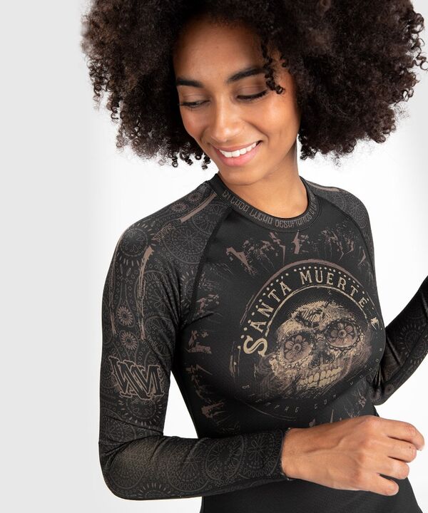 VE-04808-124-L-Venum Women Santa Muerte Dark Side - Rashguard Long Sleeves - Black/Brown - L