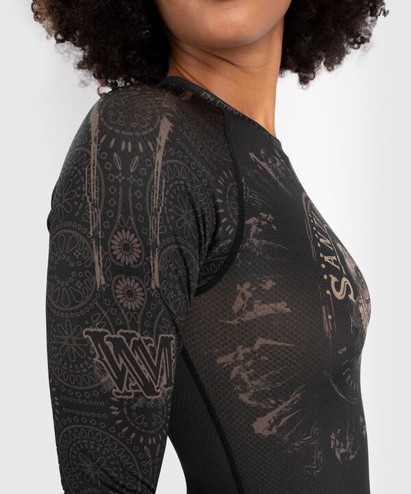 VE-04808-124-L-Venum Women Santa Muerte Dark Side - Rashguard Long Sleeves - Black/Brown - L