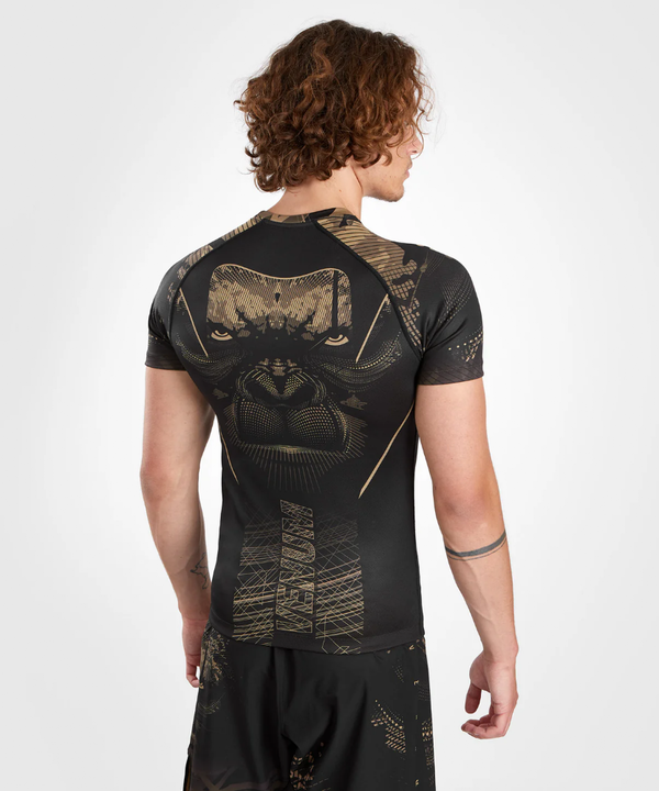 VE-05077-228-S- Gorilla Jungle Rashguard Short Sleeves - Black/Sand