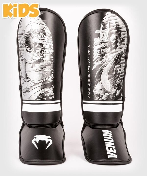 VE-04351-108-S-Venum YKZ21 Shin Guards - For Kids - Black/White - S