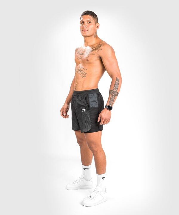 VE-04780-109-XL-Venum Biomecha 2-In-1 Training Shorts - Black/Grey - XL