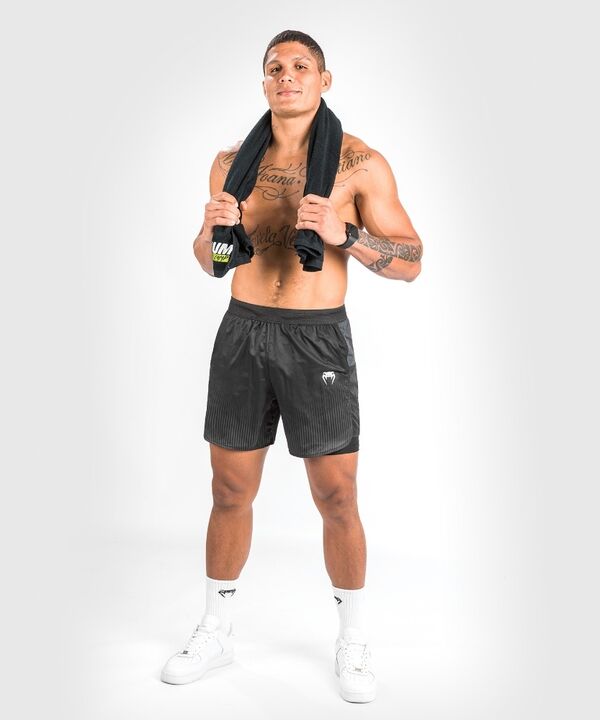 VE-04780-109-XL-Venum Biomecha 2-In-1 Training Shorts - Black/Grey - XL