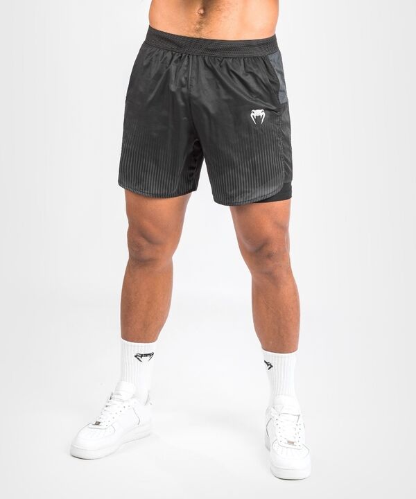 VE-04780-109-XL-Venum Biomecha 2-In-1 Training Shorts - Black/Grey - XL