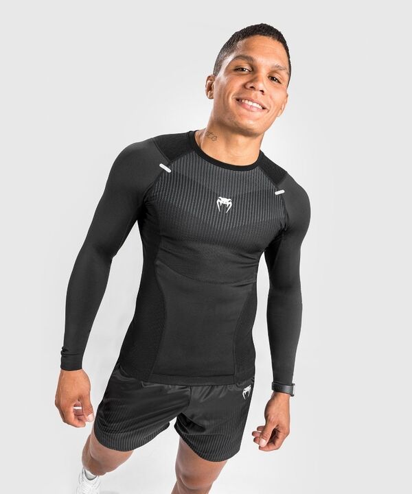 VE-04778-109-S-Venum Biomecha Rashguard Long Sleeves - Black/Grey - S