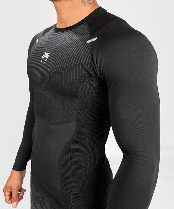 VE-04778-109-S-Venum Biomecha Rashguard Long Sleeves - Black/Grey - S