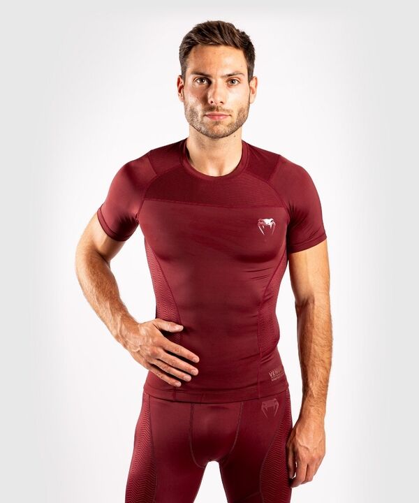 VE-03792-050-S-Venum G-Fit Rashguard Short Sleeves - Burgundy