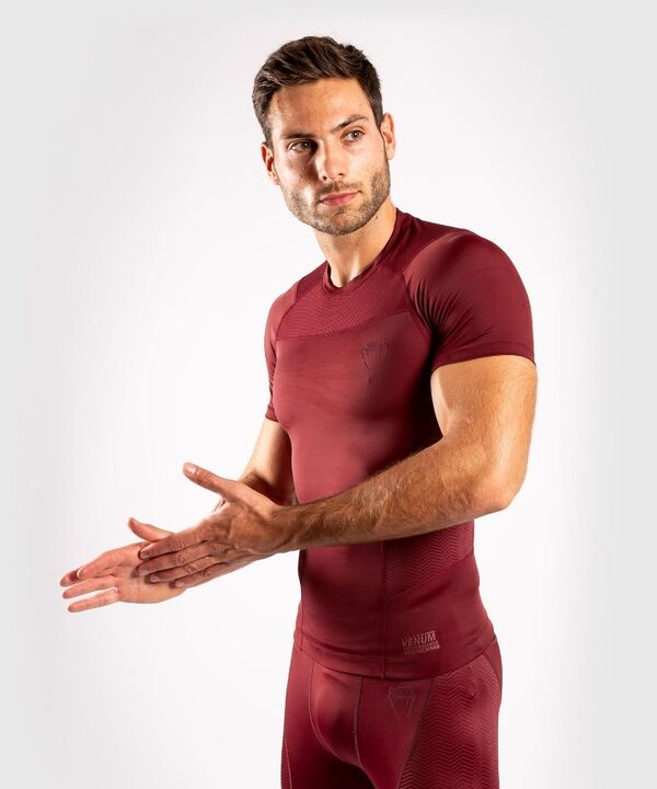 VE-03792-050-S-Venum G-Fit Rashguard Short Sleeves - Burgundy