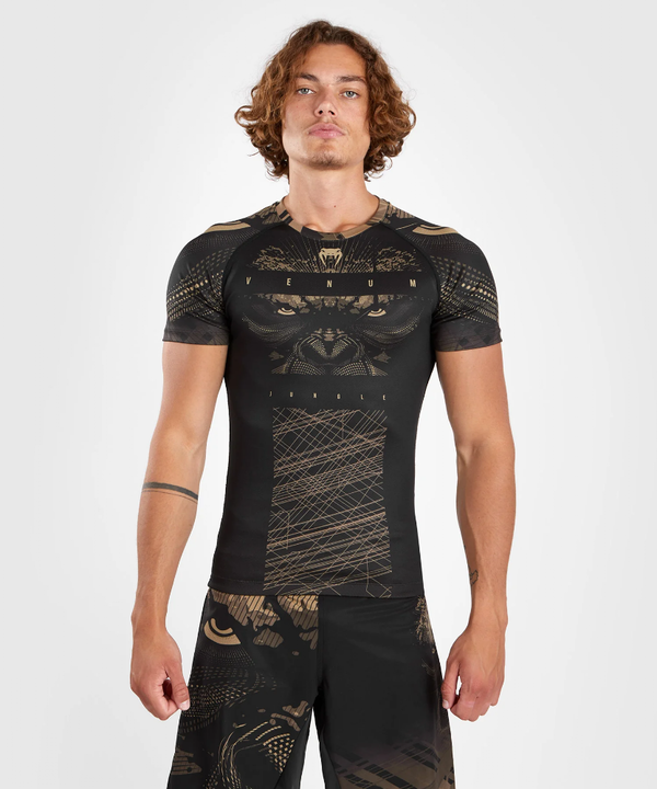 VE-05077-228-S- Gorilla Jungle Rashguard Short Sleeves - Black/Sand