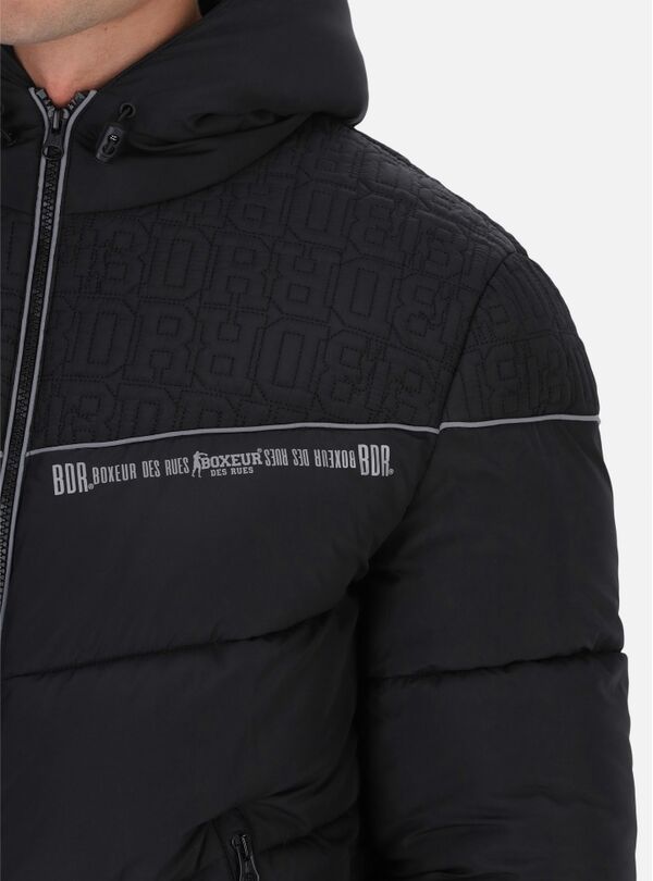 BXM0909578ASBK-XXL-Hood Jacket Quilted