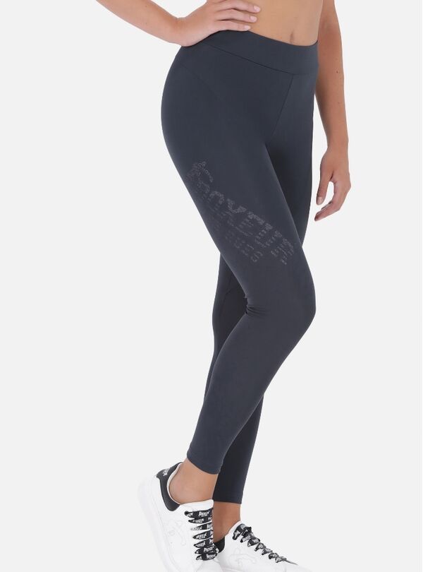 BXW1001778ASANBK-L-Basic Leggings With Side Logo