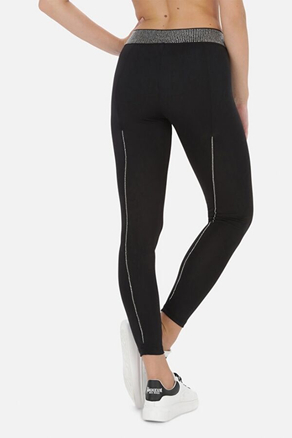 BXW1000305ASBK-XL-Leggings With Crystals