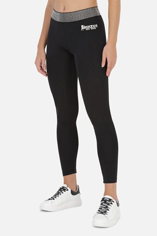 BXW1000305ASBK-XL-Leggings With Crystals