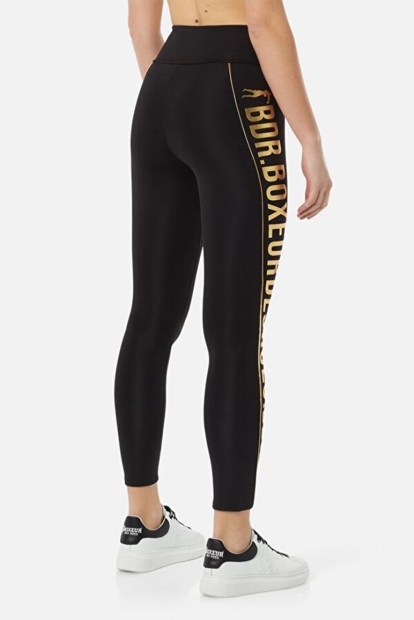 BXW1000336AT-BK-S-Lettering Printed Leggings