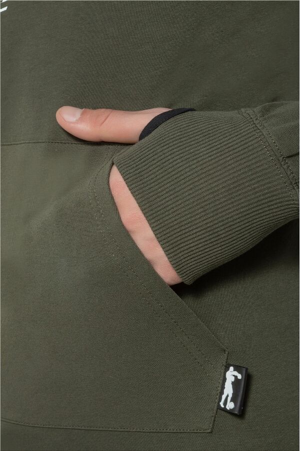 BXT-4552ARMYL-Hooded Sweat / Thumb Opening