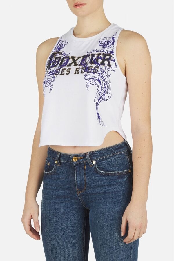 BXW3303240ARWHM-Foil Printed Tank Top