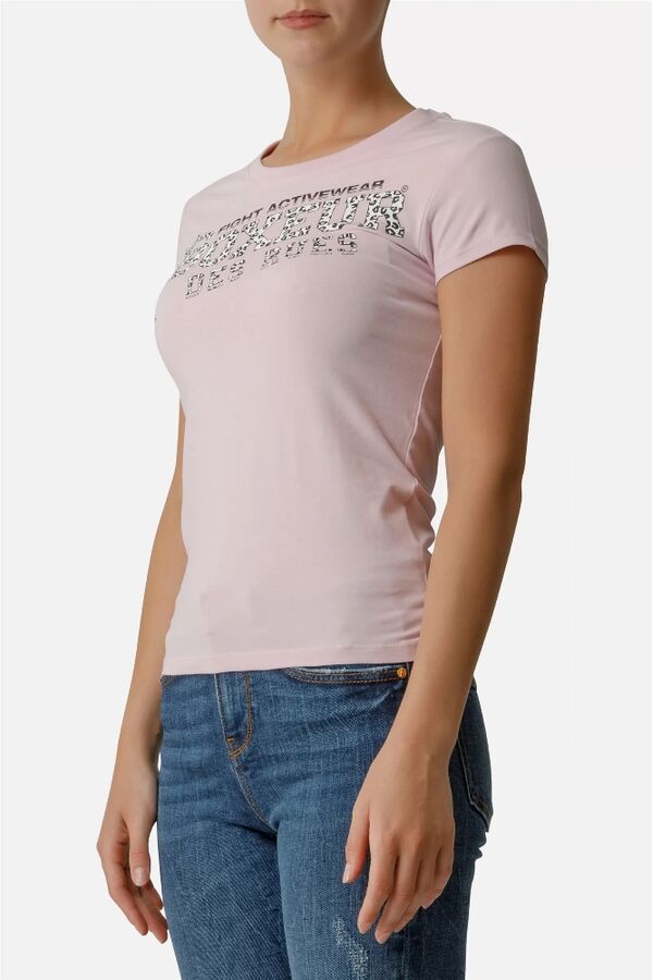 BTW0200341CCPINKL-Front Logo Round Neck T-Shirt