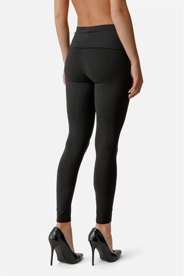 BTW1000258CCBKL-Folded High-Waisted Leggings