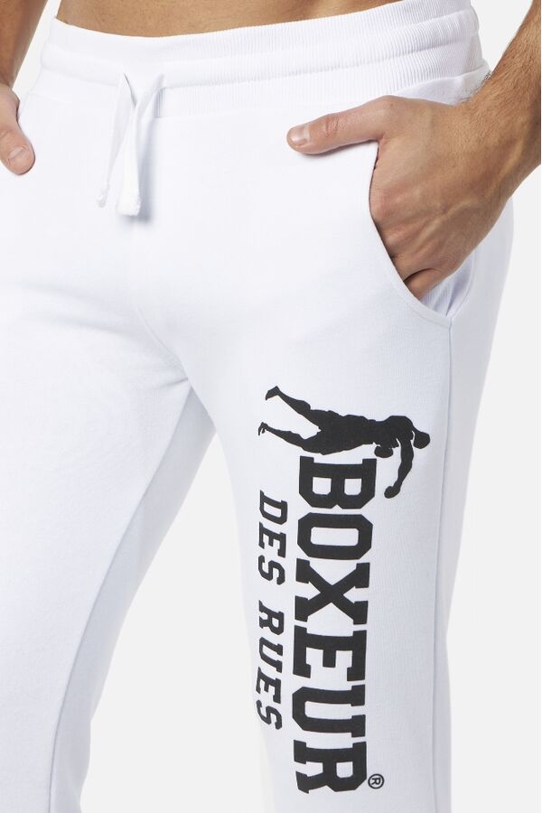 BXM1010009AT-W-BK-L-Slim Fit Sweatpant With Logo