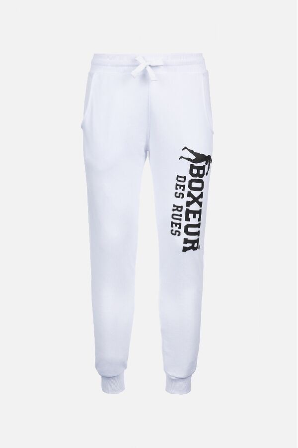 BXM1010009AT-W-BK-L-Slim Fit Sweatpant With Logo