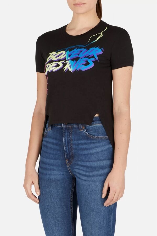 BXW0200356ARBKS-Cropped T-Shirt W/ Prints