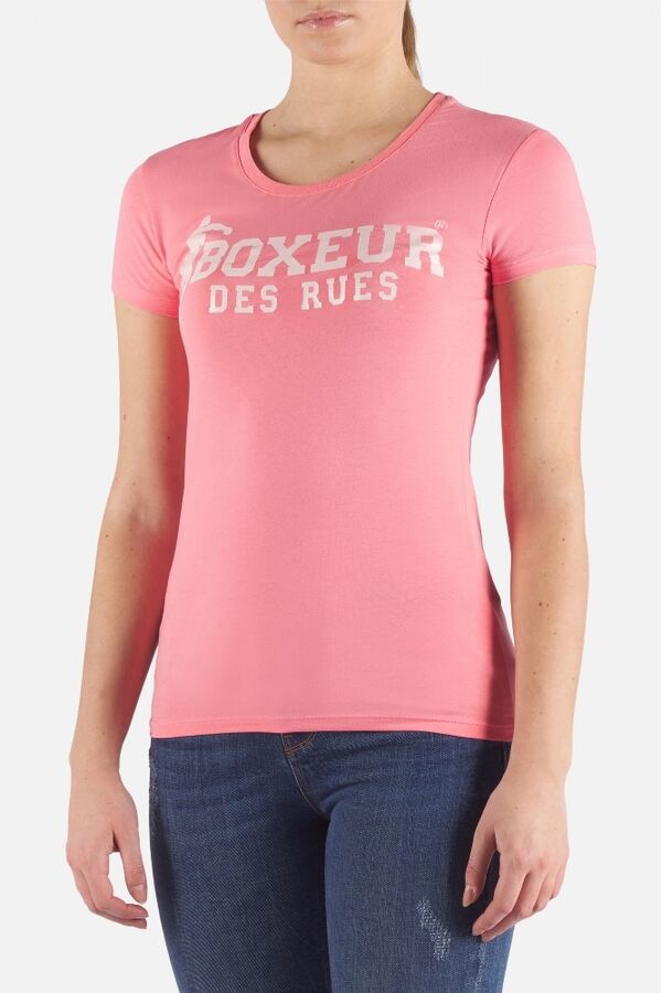 BXW0220104AQD-PINKS-Basic T-Shirt With Front Logo