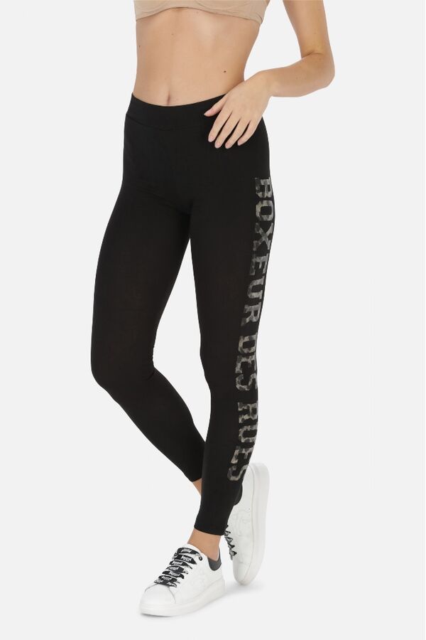 BXW1001906ASBKAN-L-Basic Leggings With Front Logo