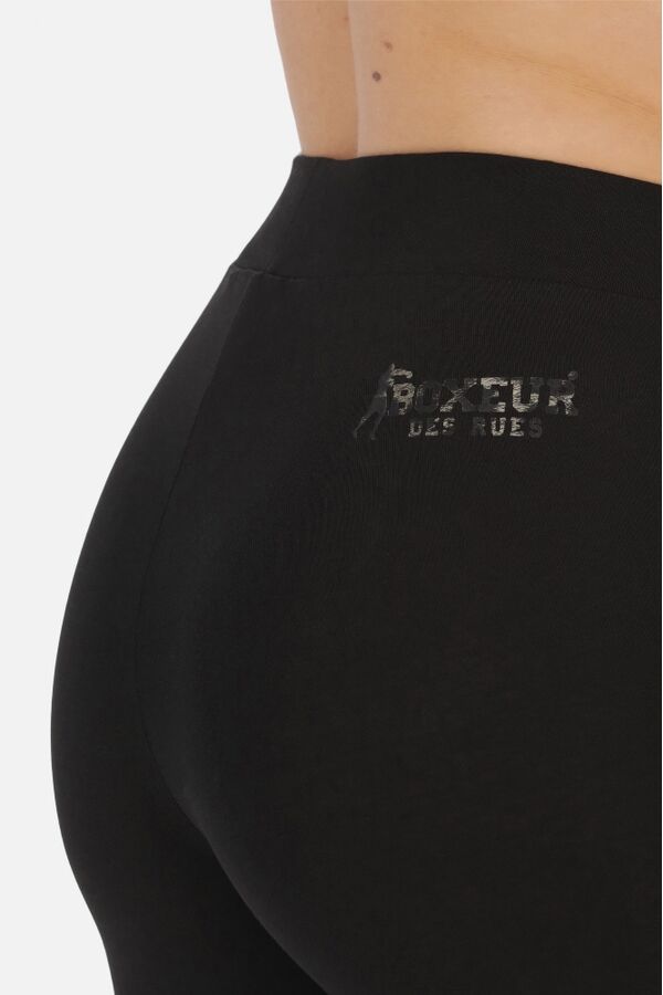 BXW1001906ASBKAN-L-Basic Leggings With Front Logo