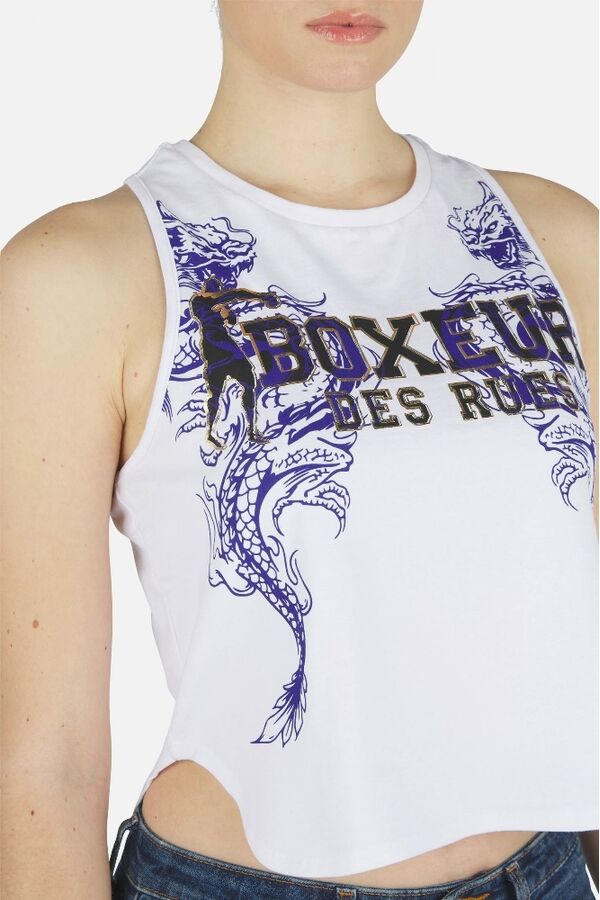 BXW3303240ARWHXL-Foil Printed Tank Top