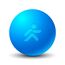 Ebonite massage ball Ø 6cm "Foam Ball | Blau