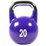 Wettkampf-Kettlebell aus Gusseisen mit aufgemaltem Logo | 20 KG, Farbe: Violett, Zusatzgewicht: 20 kg