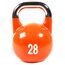 Cast iron competition kettlebell with painted logo | 28 KG, Colour: Orange, Additional Weight: 28 kg