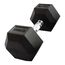 Hex Dumbbell in rubber GladiatorFit | 17.5 KG, Colour: Schwarz, Additional Weight: 17.5 kg