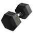 Hex Dumbbell in rubber GladiatorFit | 32.5 KG, Colour: Schwarz, Additional Weight: 32.5 kg