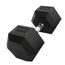 Hex Dumbbell in rubber GladiatorFit | 37.5 KG, Colour: Schwarz, Additional Weight: 37.5 kg