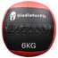Ultra-strapazierfähiger Wall Ball aus Kunstleder GladiatorFit | 6 KG, Farbe: Schwarz, Zusatzgewicht: 6 kg