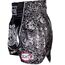 8 WEAPONS Muay Thai Traditional Short – Silver Dragon, Size: XL, Colour: Schwarz, Size: XL, 3 image