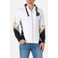 Letter Printed Hooded Full Zip, Taille: S, Couleur: Blanc