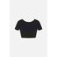 Slim Cropped T-Shirt, Size: M, Colour: Schwarz, 3 image