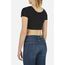 Slim Cropped T-Shirt, Size: M, Colour: Schwarz, 4 image