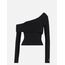 Manches longues à côtes asymétriques, Taille: XL, Couleur: Noir, 2 image