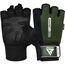 Gym Weight Lifting Gloves W1 Half, Colour: Green, Size: M