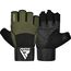 Gants de musculation W3 avec rembourrage EVA, Taille: S, Couleur: Kaki